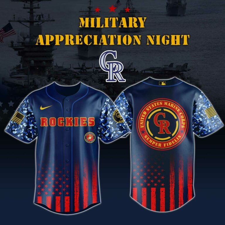 Colorado Rockies US Marine Corps Jersey MLB Military Appreciation Night USMC Merch Gifts-1
