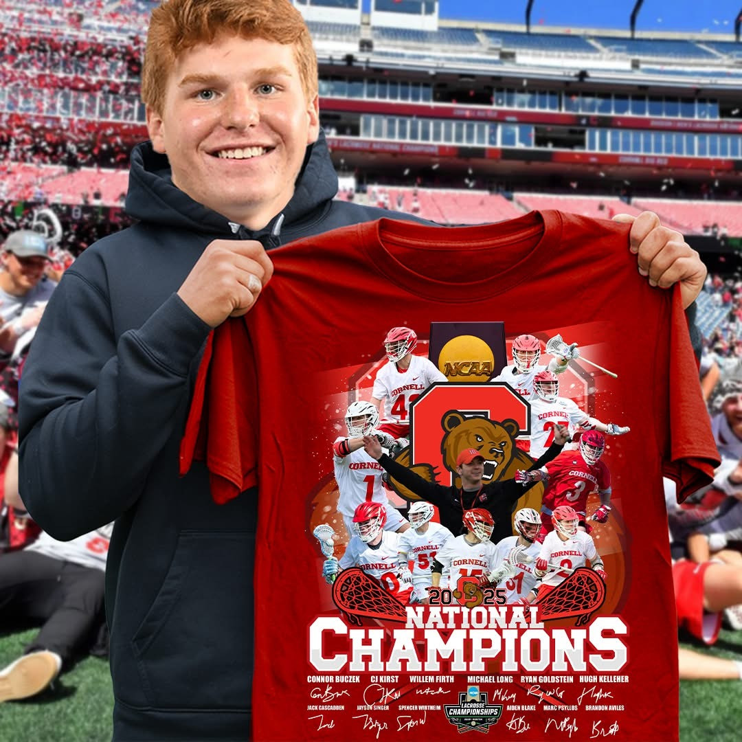 Cornell Big Red 2025 Lacrosse National Champions T-Shirt Fan Merch Clothing Gifts-1