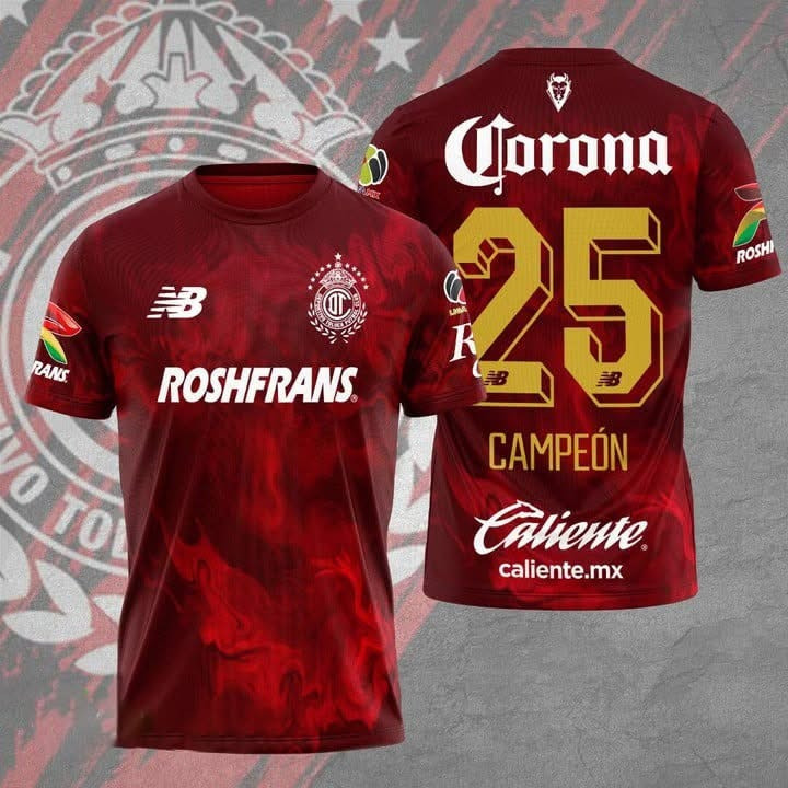 Corona Deportivo Toluca FC 2025 Clausura CAMPEON T-Shirt Fan Merch Football Lovers Gifts-1