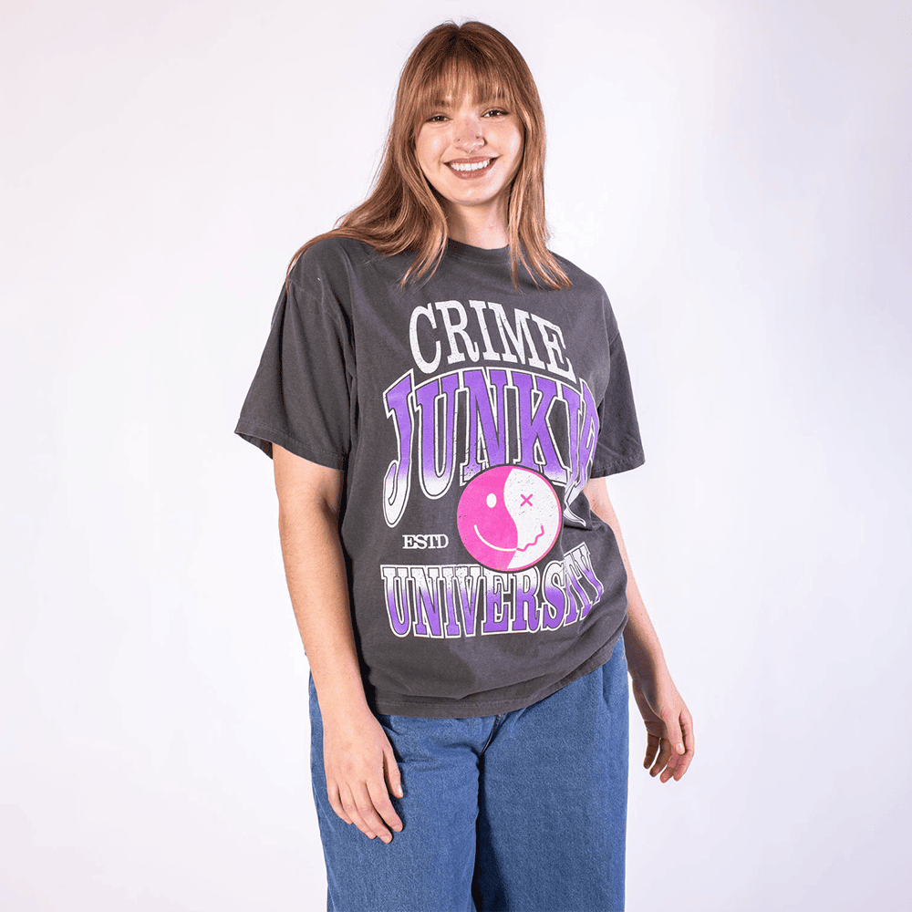 Crime Junkie Merch T-Shirt CJU Vintage Tee Gifts For Fan Birthday Gift for Husband-1