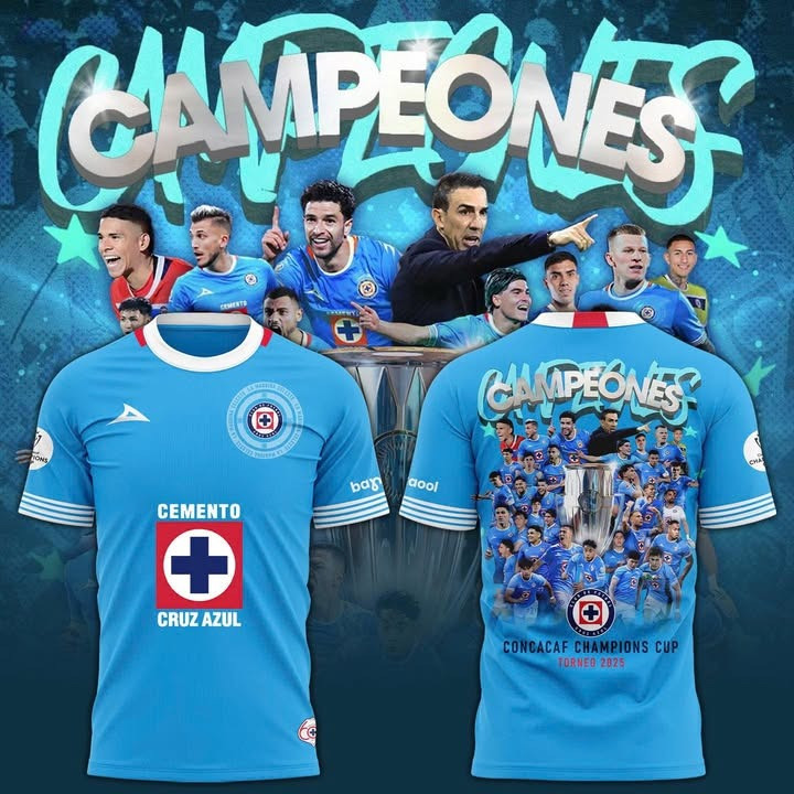 Cruz Azul 2025 Concacaf Champions T-Shirt Fan Merch Cruz Azul Football Club Gifts-1
