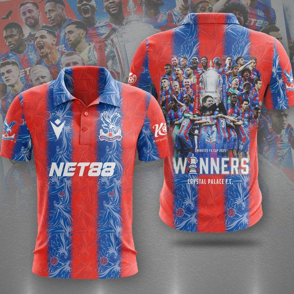 Crystal Palace Emirates FA Cup Winners Champions Polo Shirt Crystal Palace F.C Merch-1