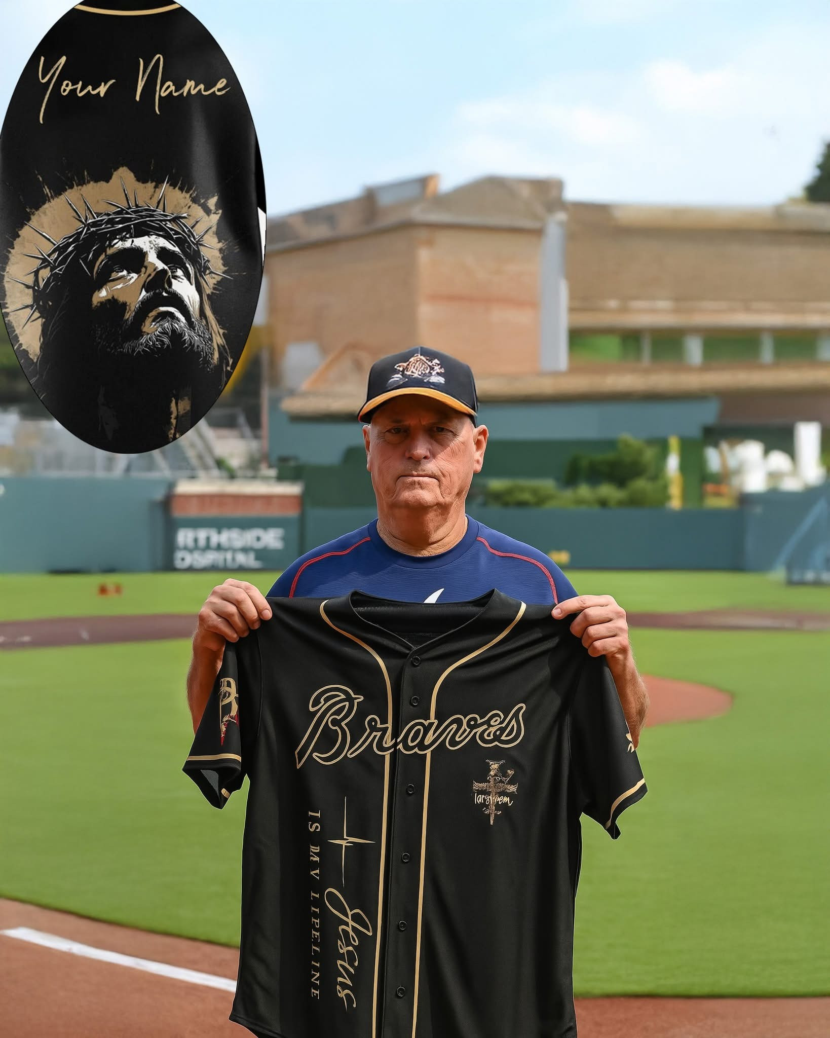 Custom Atlanta Braves Jesus Is My Lifeline Jersey Faith Best Gifts For Braves Fans-1