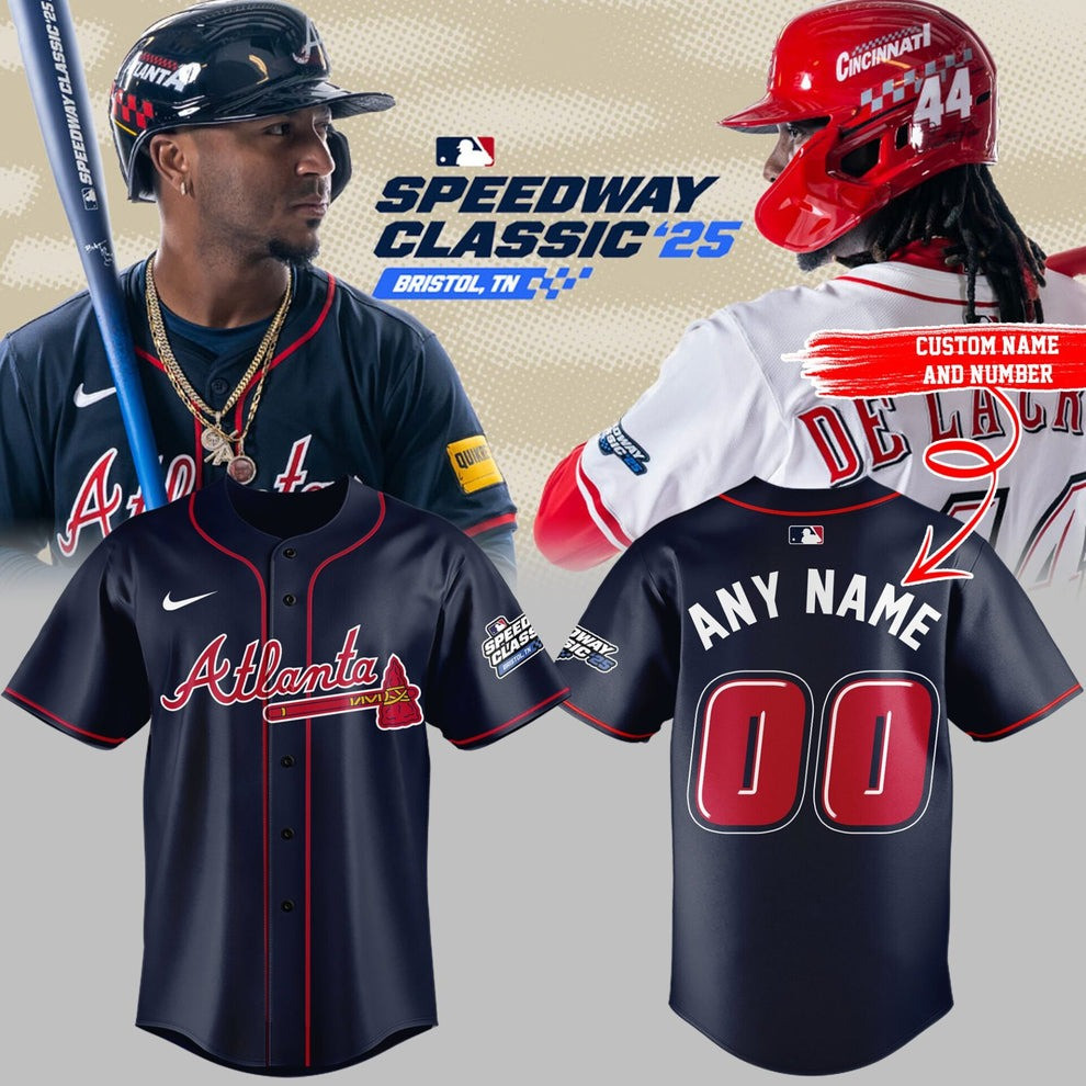 Custom Atlanta Braves Speedway Classic '25 Jersey 2025 MLB Merch Baseball Fan Best Gifts-1