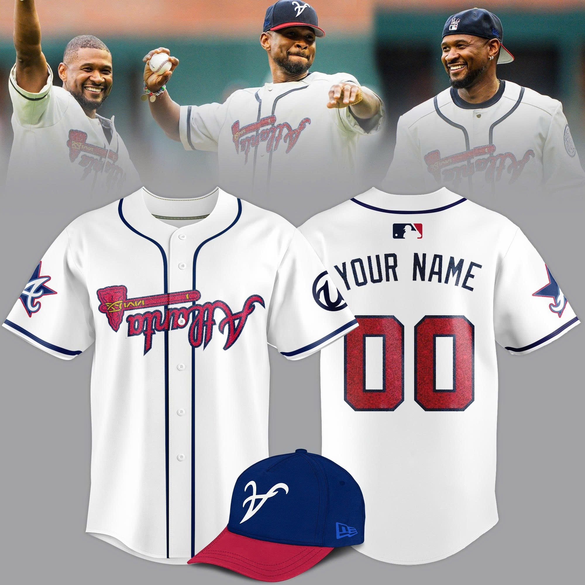 Custom Atlanta Braves Usher MLB All-Star Game Jersey 2025 Baseball Fan Gifts For Him Her-1