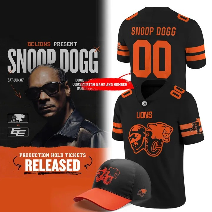 Custom BC LIONS x 2025 Snoop Dogg Concert Football Jersey Merch Best Gifts For Fans-1