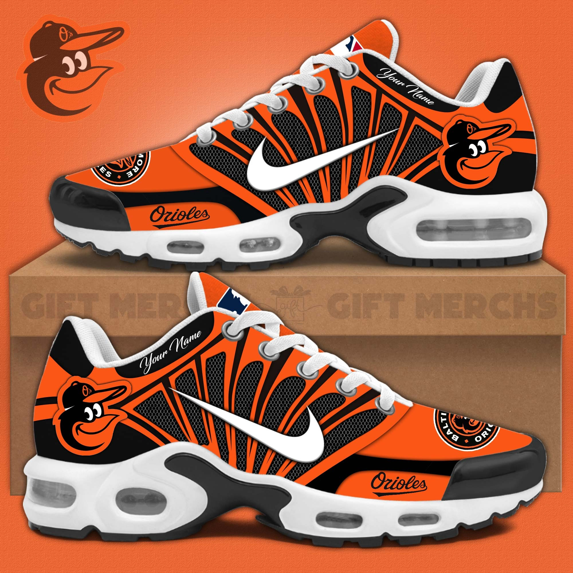 Custom Baltimore Orioles Air Max Plus Sneakers Merchandise Sport Shoes Unique Fan Gifts-1 Custom Baltimore Orioles Air Max Plus Sneakers Merchandise Sport Shoes Unique Fan Gifts-1