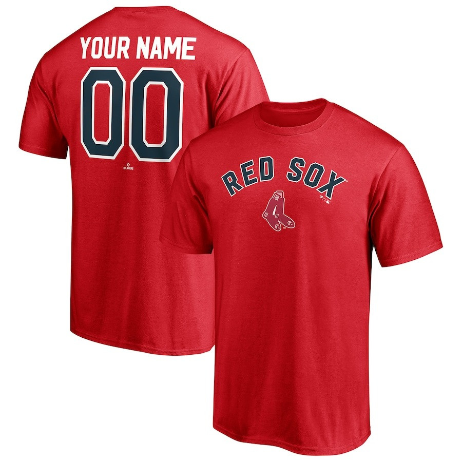 Custom Boston Red Sox T-Shirt Cooperstown Winning Streak Personalized Name And Number-1 Custom Boston Red Sox T-Shirt Cooperstown Winning Streak Personalized Name And Number-1