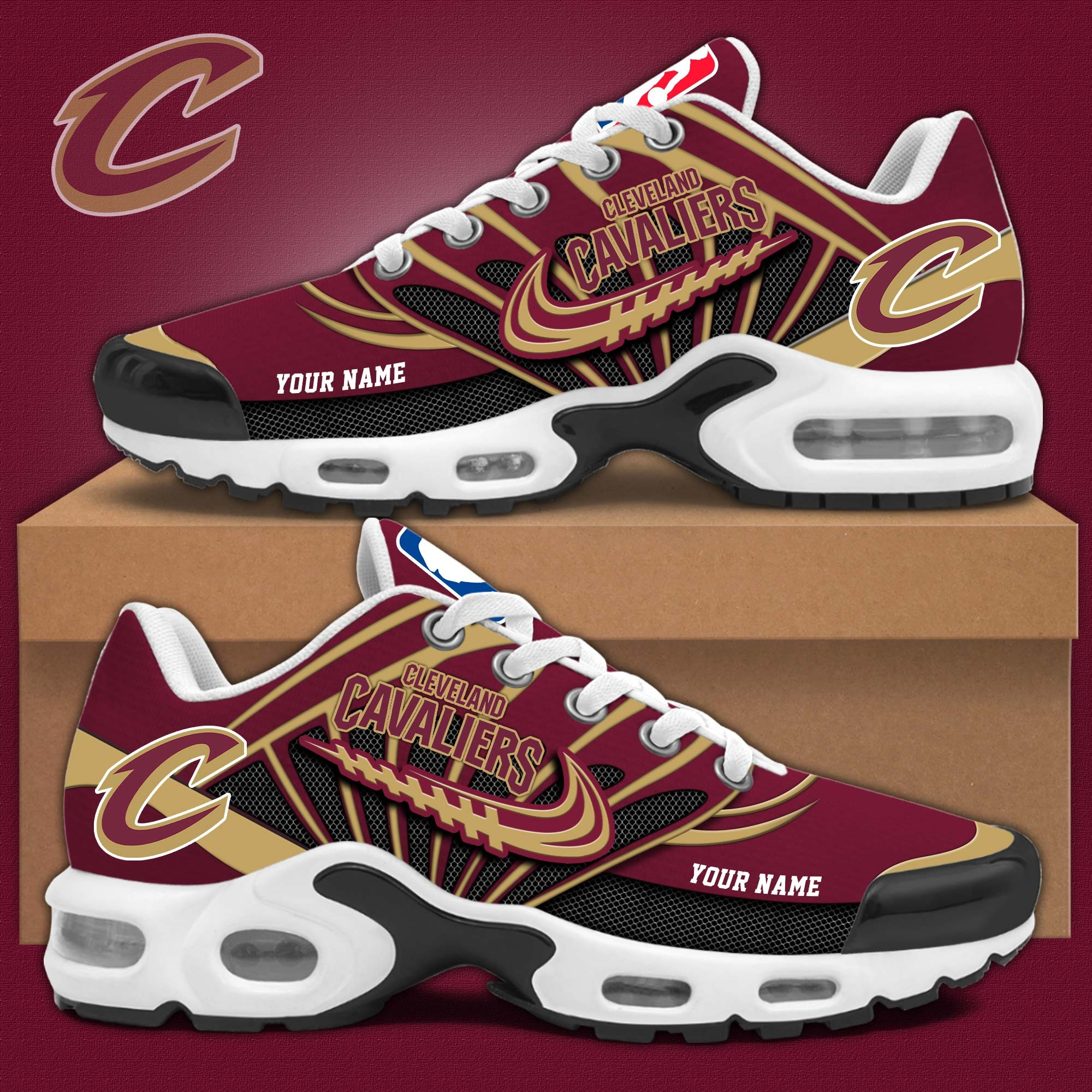 Custom Cleveland Cavaliers Air Max Plus Sneakers Merch Sport Shoes Best Gifts For Fans-1