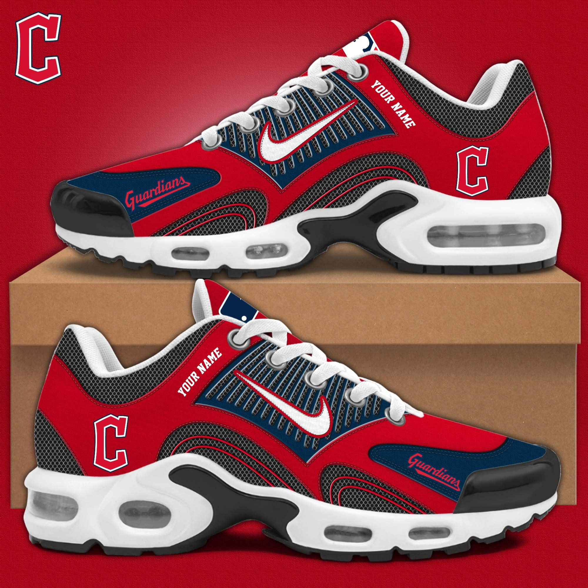Custom Cleveland Guardians Air Max Plus Sneakers Merch Sport Shoes Gifts For Fans-1
