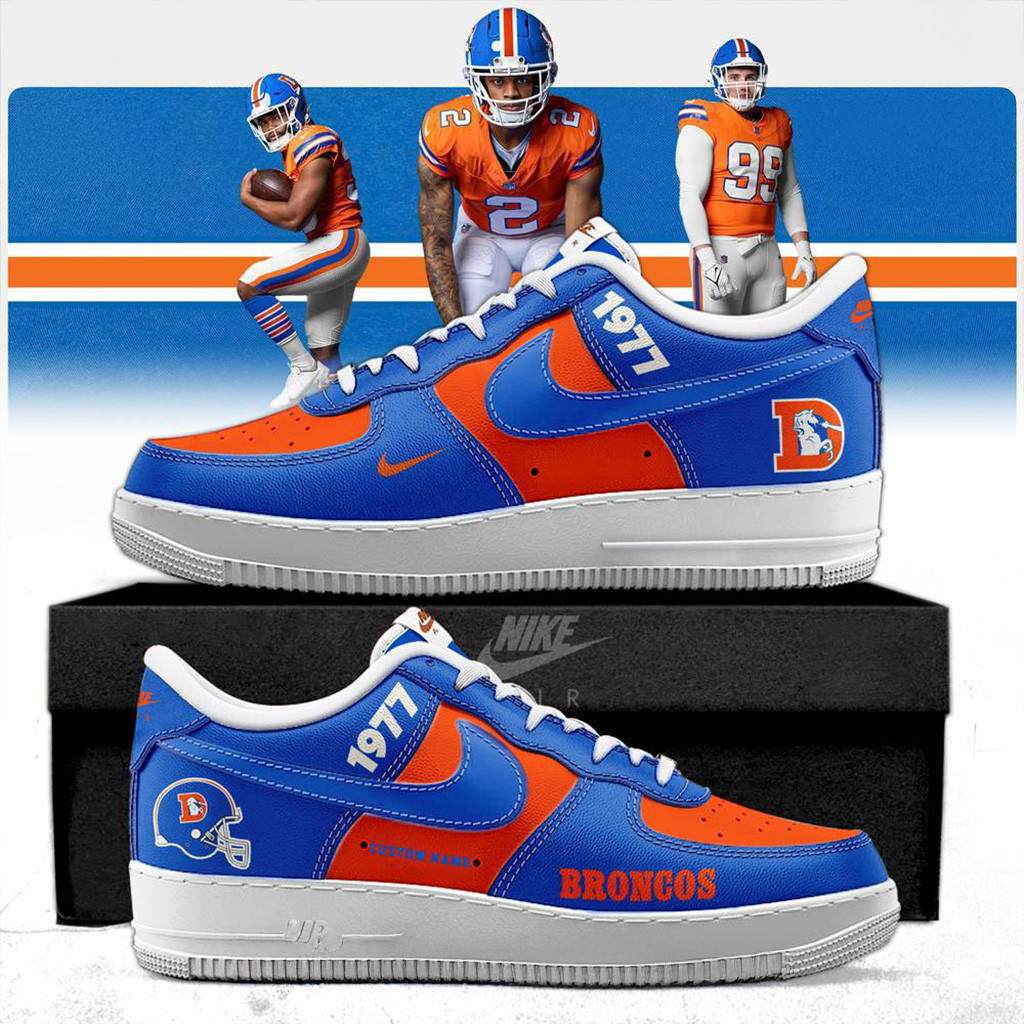 Custom Denver Broncos Mile High Collection 1977 Throwback Air Force 1 Sneaker Broncos Merch-1 Custom Denver Broncos Mile High Collection 1977 Throwback Air Force 1 Sneaker Broncos Merch-1