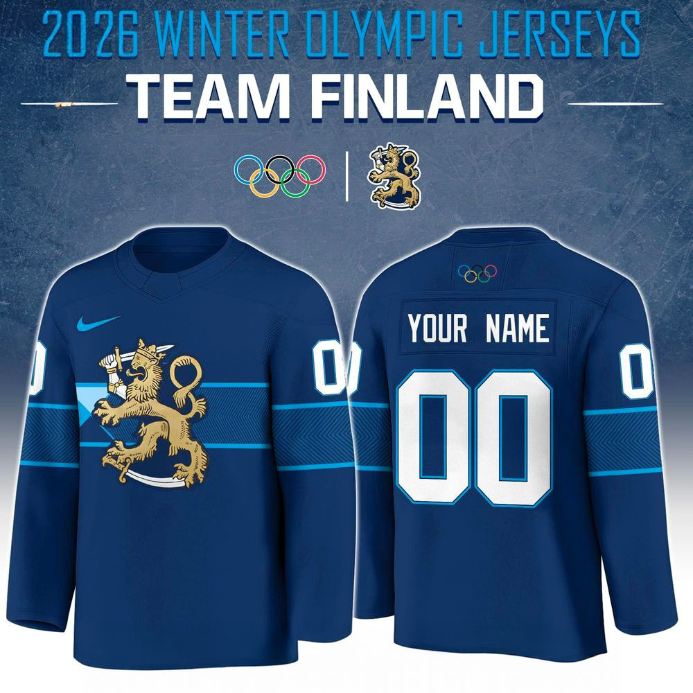Custom Finland 2026 Olympic Navy Jersey Winter Olympics Clothing Finland Teams Merch Gifts-1