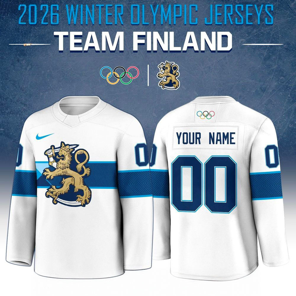 Custom Finland 2026 Olympic White Jersey Winter Olympic Merch Sports Day Apparel Gifts-1