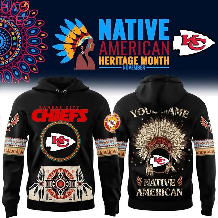 Custom Kansas City Chiefs Native American Heritage Hoodie Chiefs Merch Football Themed Gifts-1