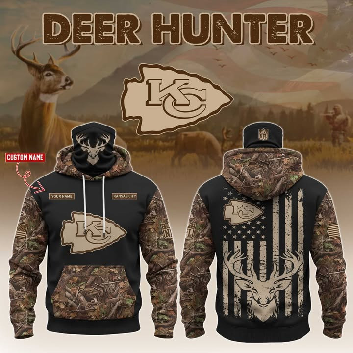 Custom Kansas City Chiefs X Deer Hunting Camo Hoodie Deer Hunter Football Fan Gifts-1
