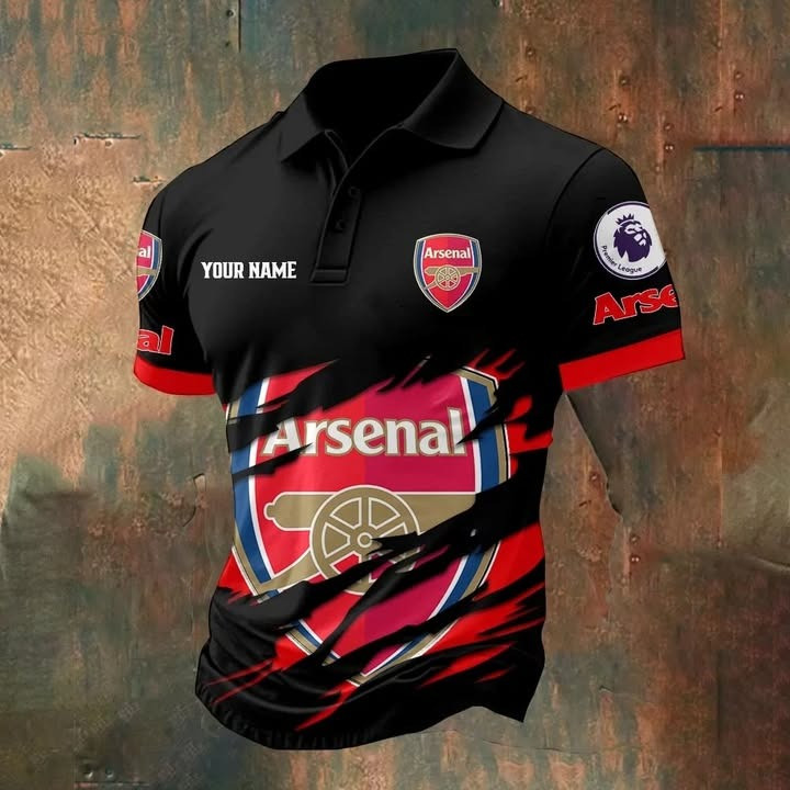 Custom Name Arsenal Polo Shirt Men's Gifts For Arsenal Fans For Dad Father's Day-1 Custom Name Arsenal Polo Shirt Men's Gifts For Arsenal Fans For Dad Father's Day-1