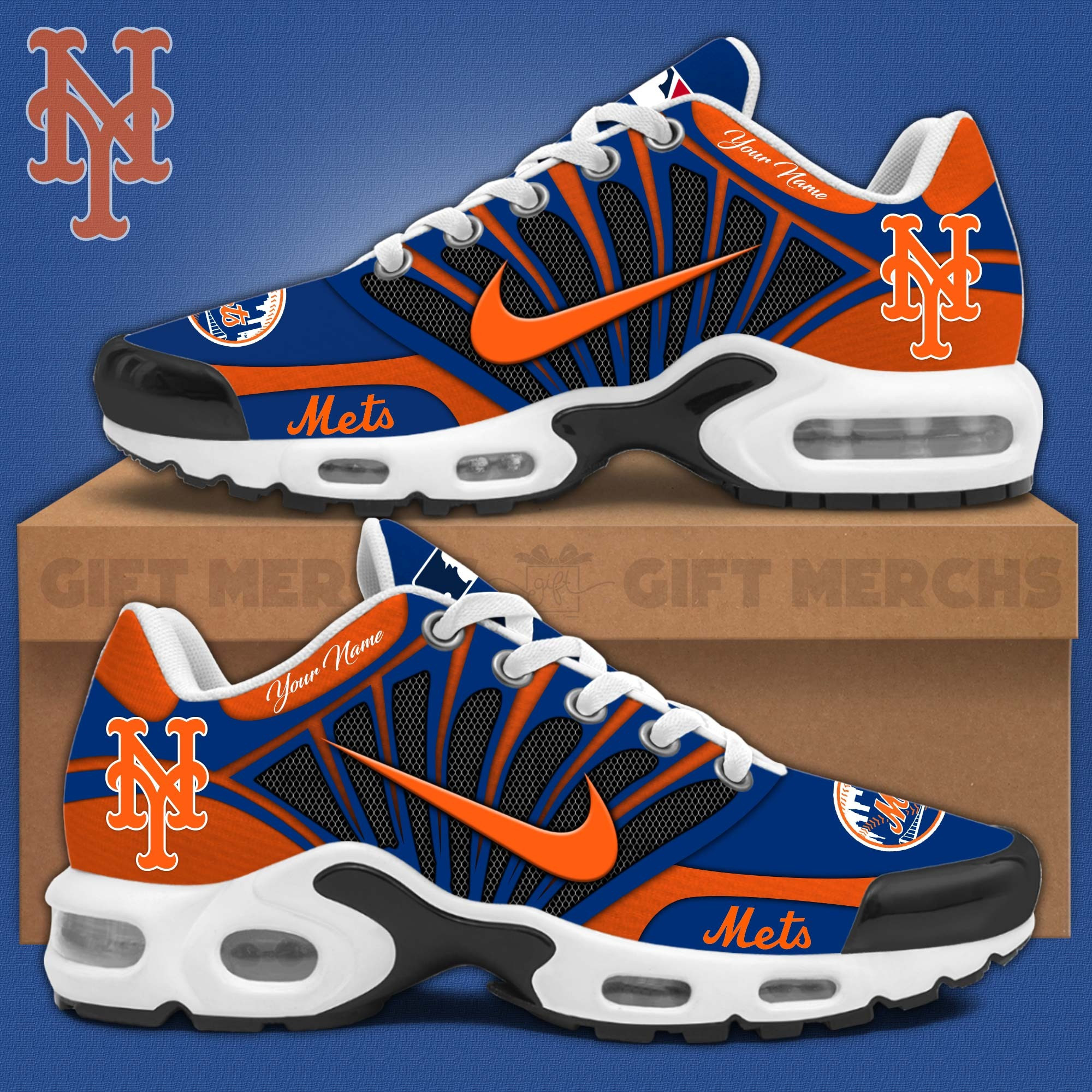 Custom New York Mets Air Max Plus Sneakers Merchandise Sport Shoes Gifts For Mets Fans-1 Custom New York Mets Air Max Plus Sneakers Merchandise Sport Shoes Gifts For Mets Fans-1