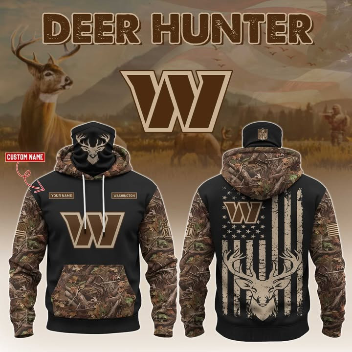Custom Washington Commanders X Deer Hunting Camo Hoodie Deer Hunter Football Fan Gifts-1 Custom Washington Commanders X Deer Hunting Camo Hoodie Deer Hunter Football Fan Gifts-1