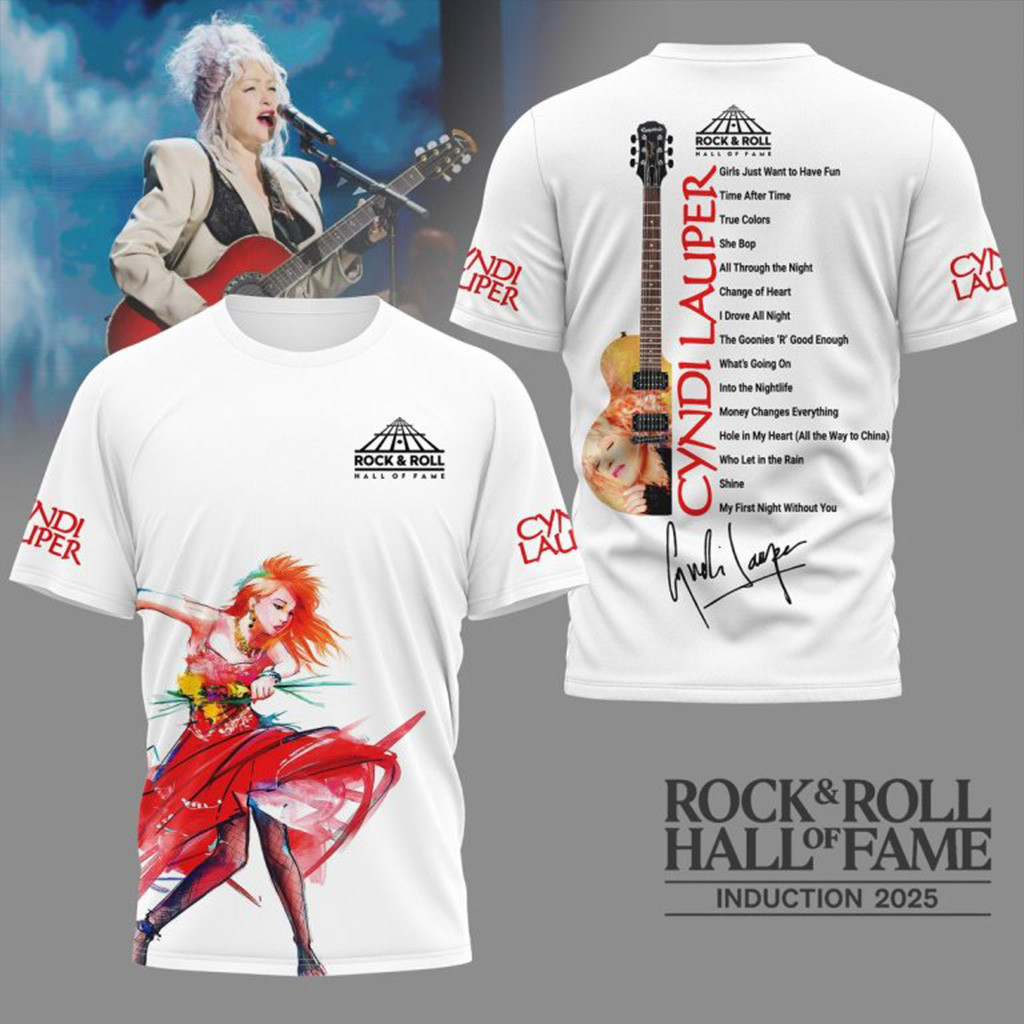 Cyndi Lauper 2025 Rock And Roll Hall of Fame T-Shirt Cyndi Lauper Merch Xmas Gifts For Wife-1