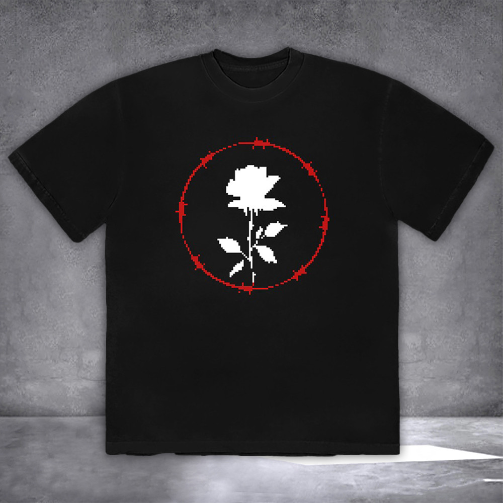 D4vd Merch T-Shirt Rose Butterfly Glitch D4vd Tour Merchandise Fans Gifts-1