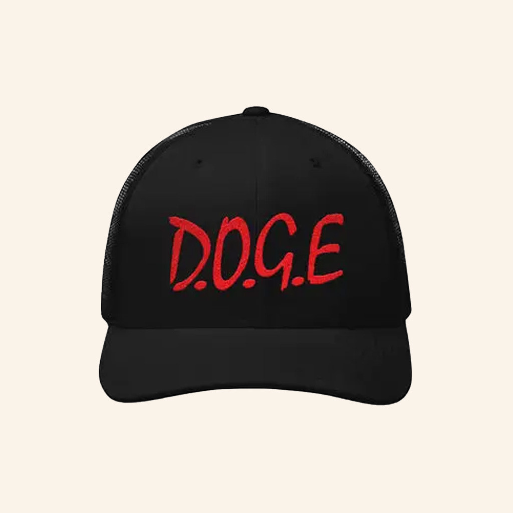 DOGE Gov Merch Straight Outta DOGE Trucker Hat Embroidered Gifts For Friends-1