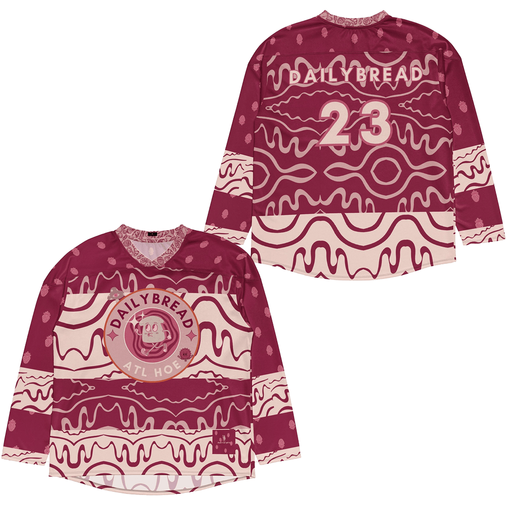 Daily Bread Merch Daily Bread Strawberry Jam Trippy EDM Rave Hockey Jersey Gifts For Music Fans-1 Daily Bread Merch Daily Bread Strawberry Jam Trippy EDM Rave Hockey Jersey Gifts For Music Fans-1