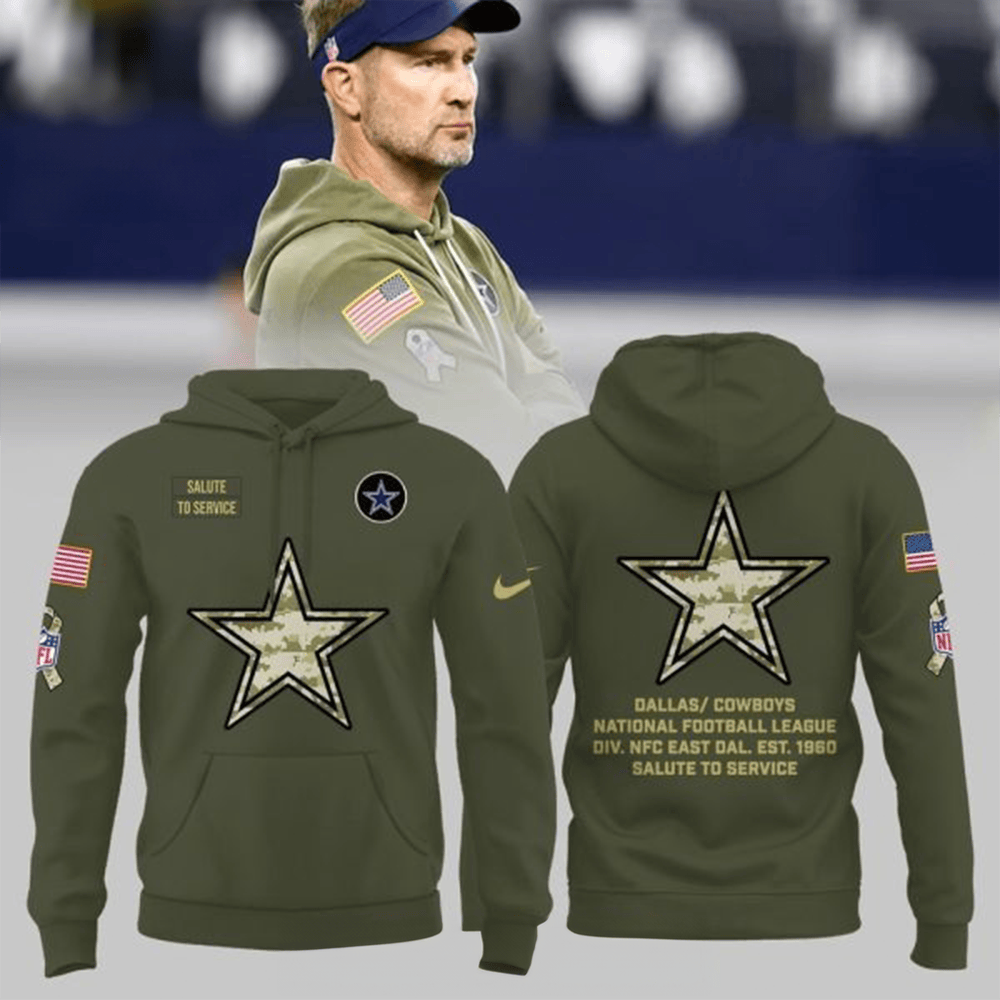 Dallas Cowboys 2025 Salute To Service Hoodie NFL X Military Clothing Veterans Day Gifts-1