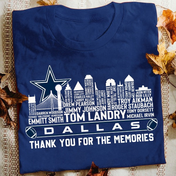 Dallas Cowboys Players Legends T-Shirt Thank You For The Memory Gifts For Fans-1