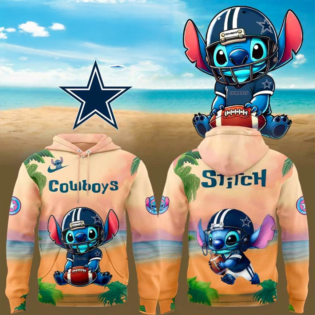 Dallas Cowboys x Stitch Hoodie Dallas Cowboys Merch Best Gift For Boyfriend-1