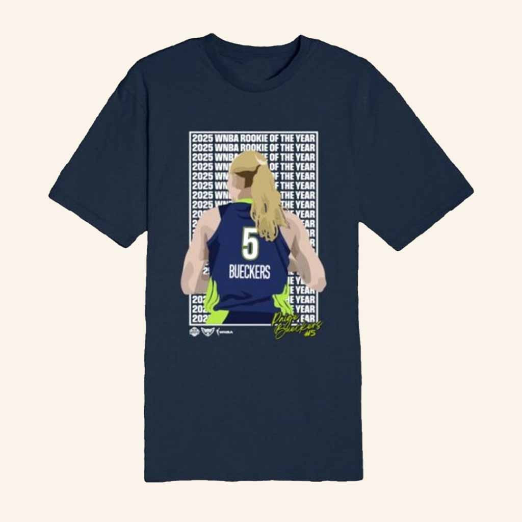 Dallas Wings Merch Youth WNBA Rookie Of The Year Shirt Bueckers Bueckers T-Shirt Fan Gifts-1