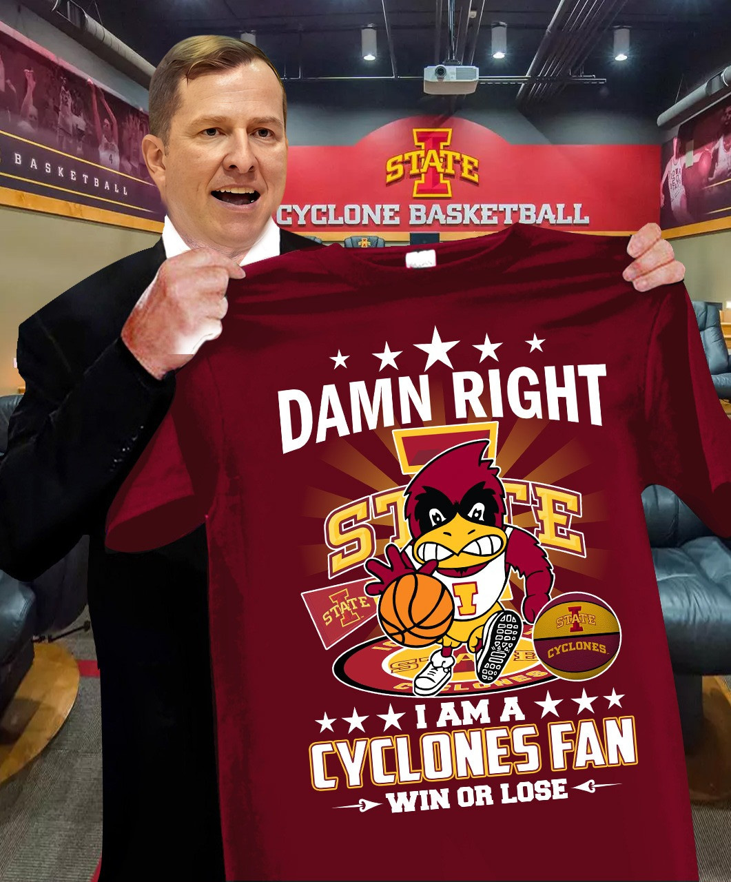 Damn Right I Am A Cyclones Fan Win Or Lose T-Shirt Gifts For Iowa State Cyclones Fans-1