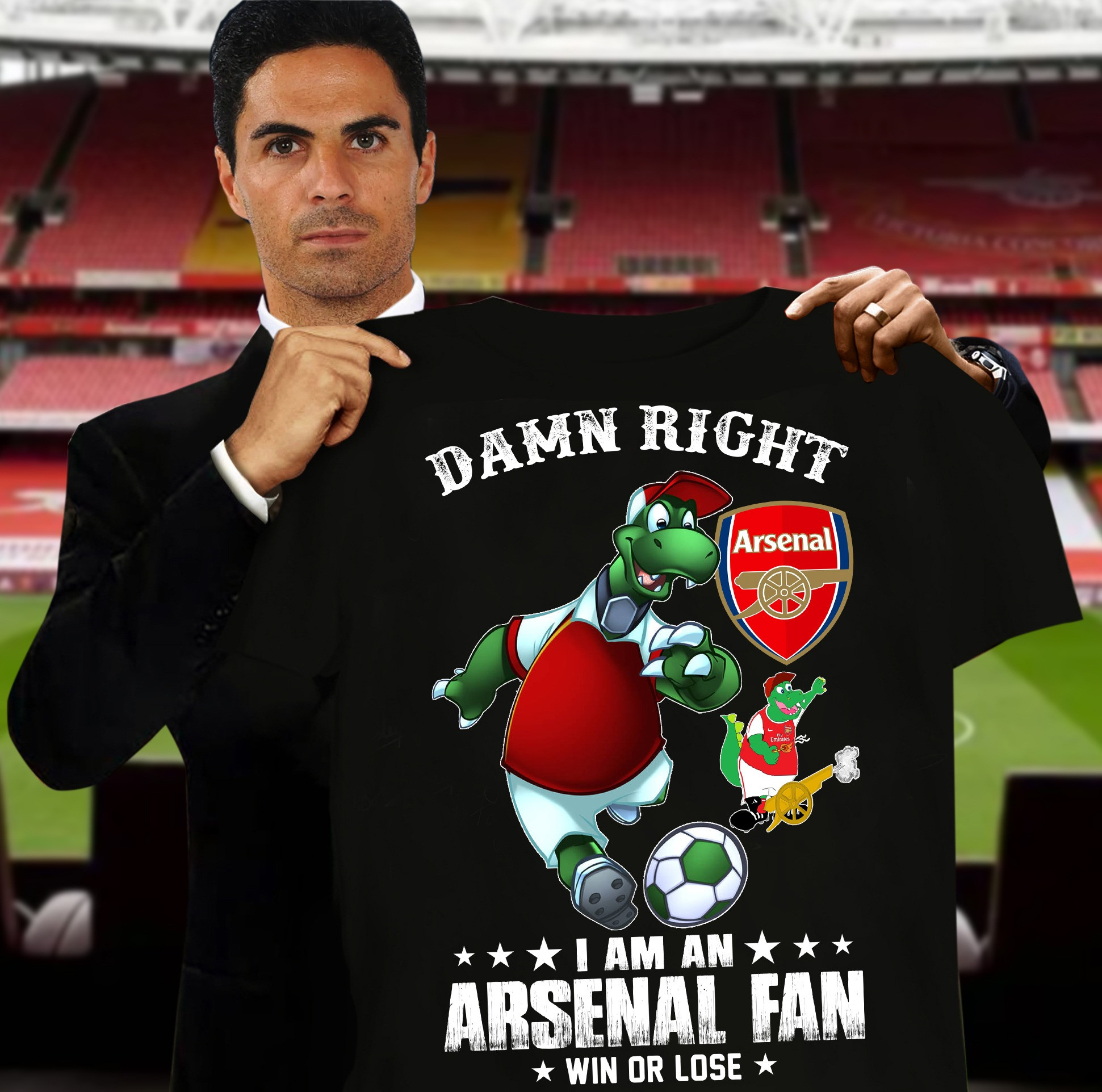 Damn Right I Am An Arsenal Fan Now Win Or Lose T-Shirt Gifts For Arsenal Fans For Him-1