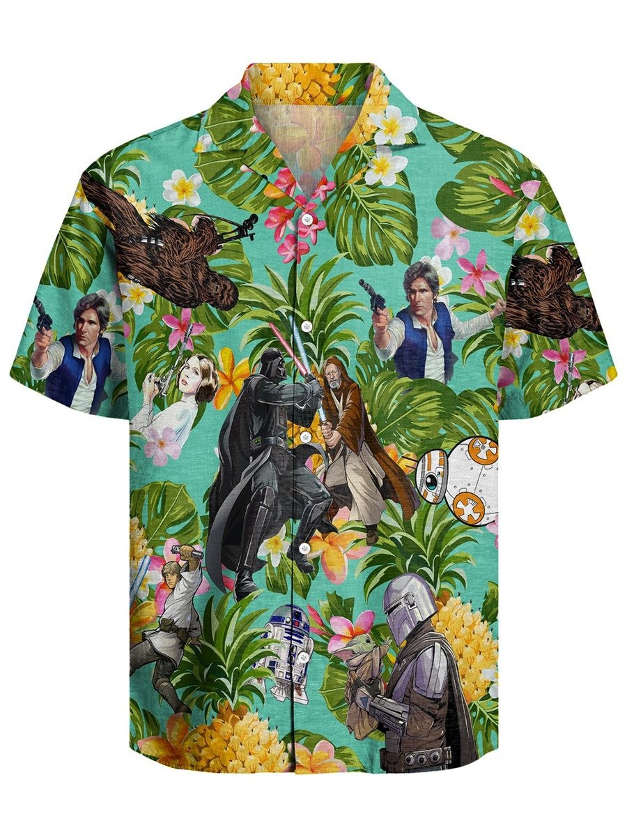 Darth Vader Boba Fett Baby Yoda Star Wars Hawaiian Shirt Tropical Star Wars Aloha Shirt-1 Darth Vader Boba Fett Baby Yoda Star Wars Hawaiian Shirt Tropical Star Wars Aloha Shirt-1