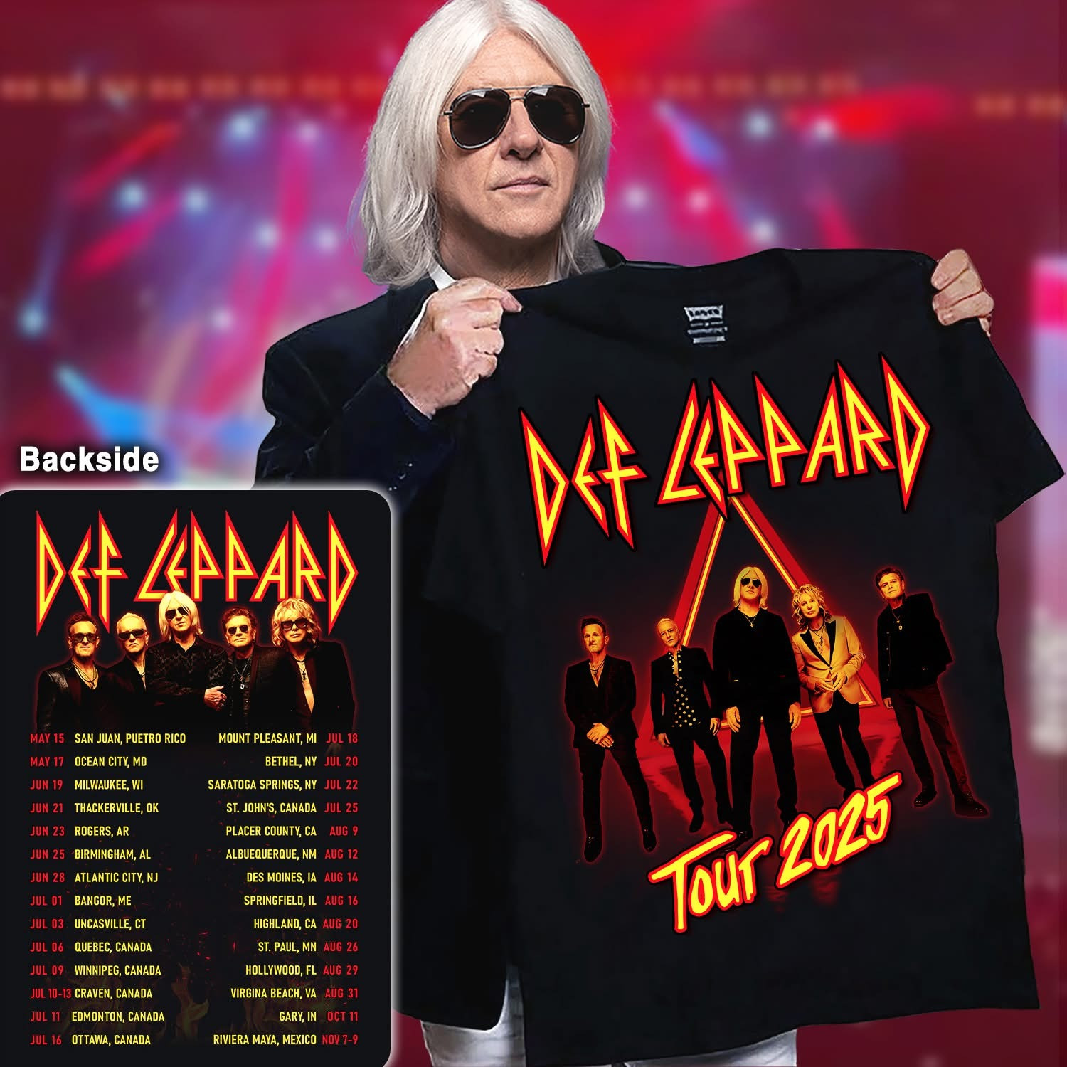 Def Leppard Tour 2025 Merch T-Shirt Def Leppard Concert Gifts For Rock Fans For Him-1