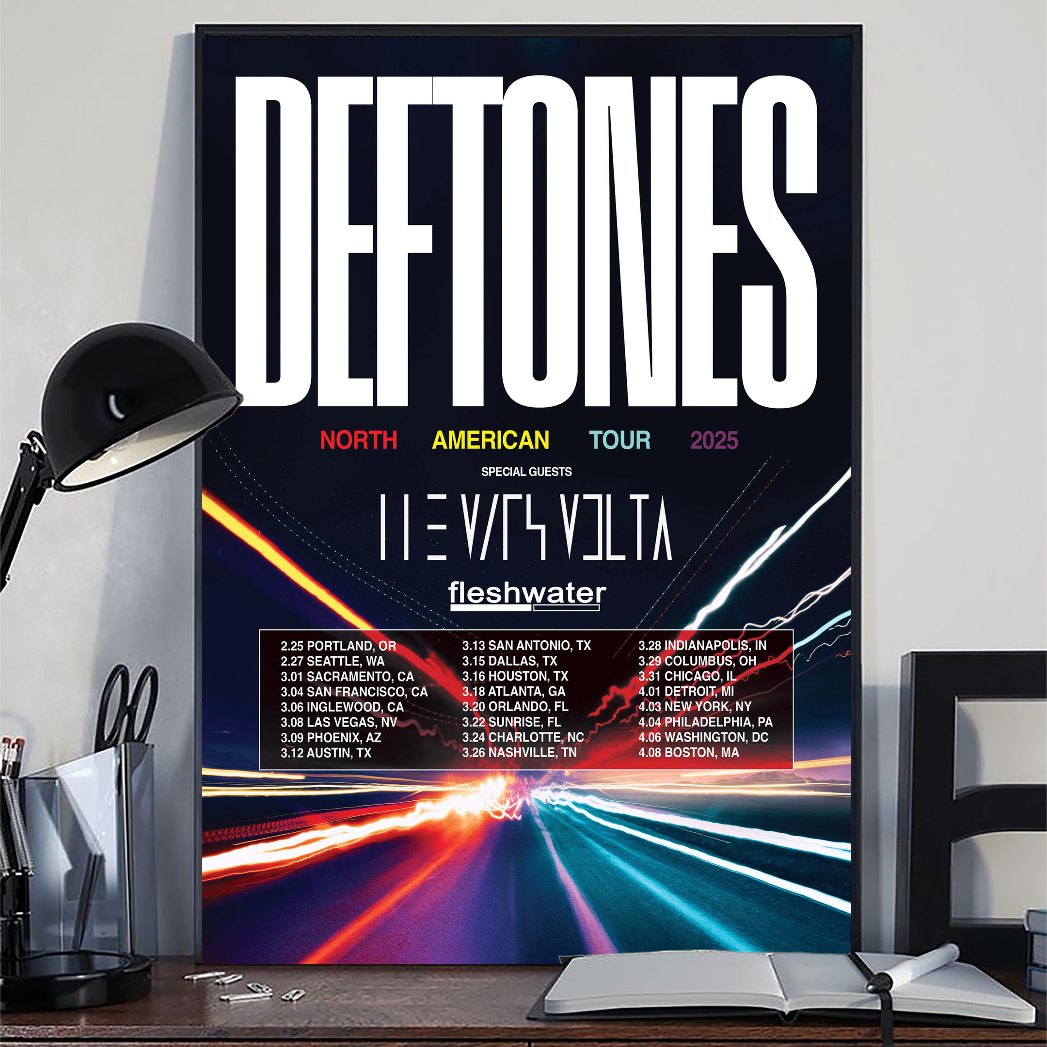 Deftones 2025 Tour Poster Deftones 2025 Tour Merch Apparel Gifts For Fans-1