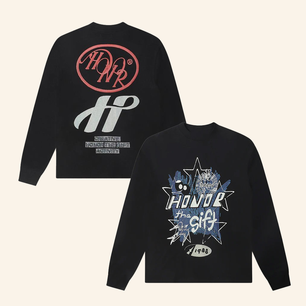 Denim Exchange Usa Merch Honor The Gift C-Fall Pop Art Black Long Sleeve Shirt Friends Gifts-1