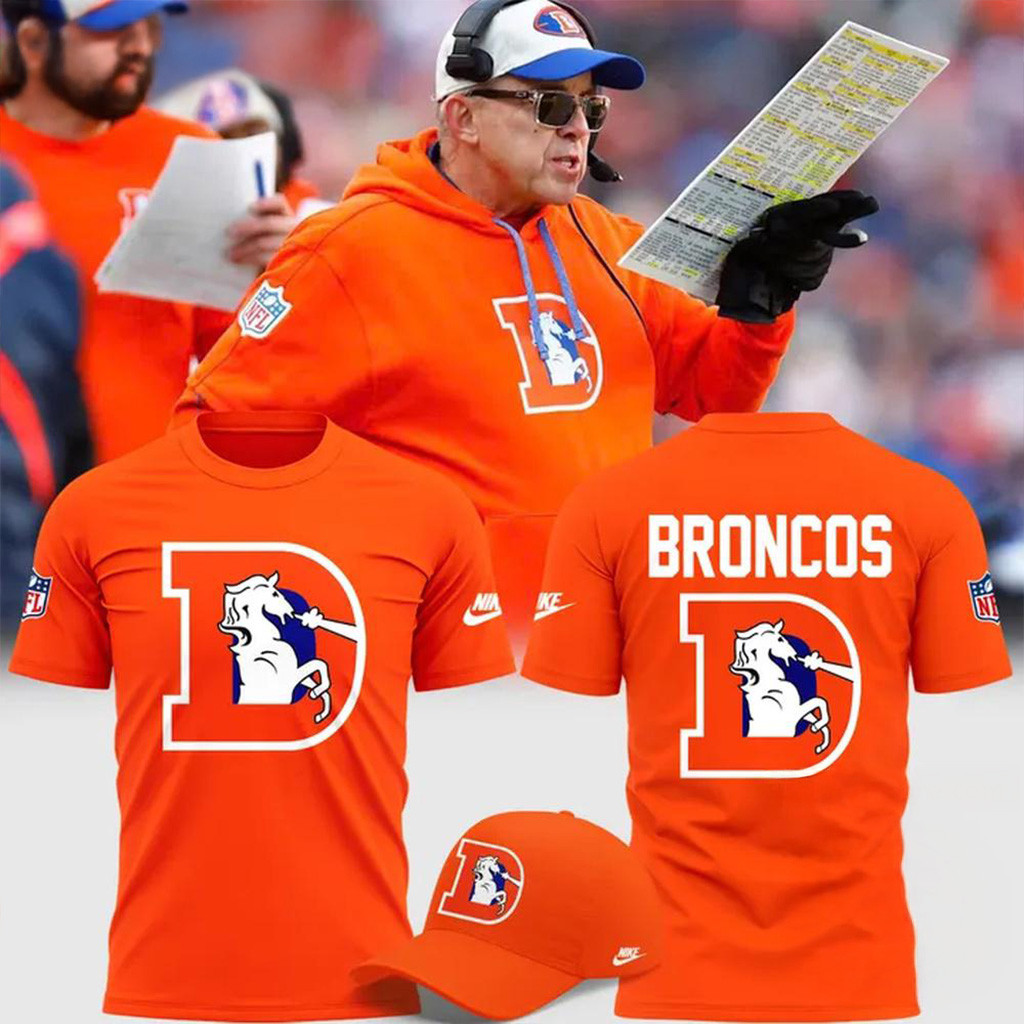 Denver Broncos 2025 NFL Throwback Orange T-Shirt Denver Broncos Merch Football Fan Gift Ideas-1