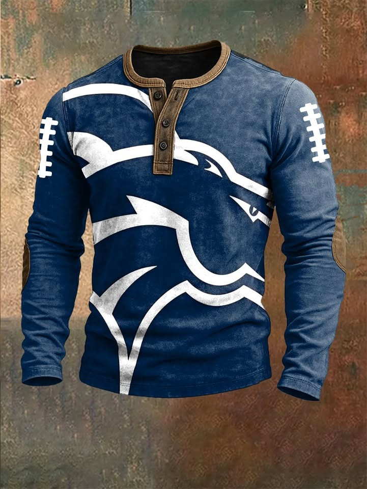 Denver Broncos Button Up Long Sleeve Shirt Denver Broncos Gifts For Football Fans-1