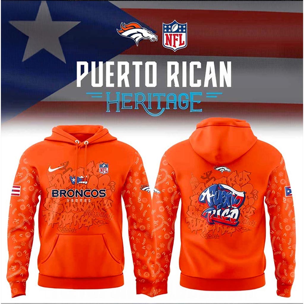 Denver Broncos Puerto Rican Heritage Hoodie Denver Broncos Merch Gift Ideas For Brother-1