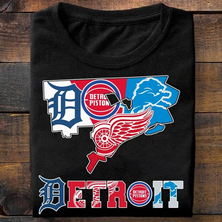 Detroit City Sport Teams Logo T-Shirt Gifts For Detroit Sport Teams Lovers Fans For Him Her-1