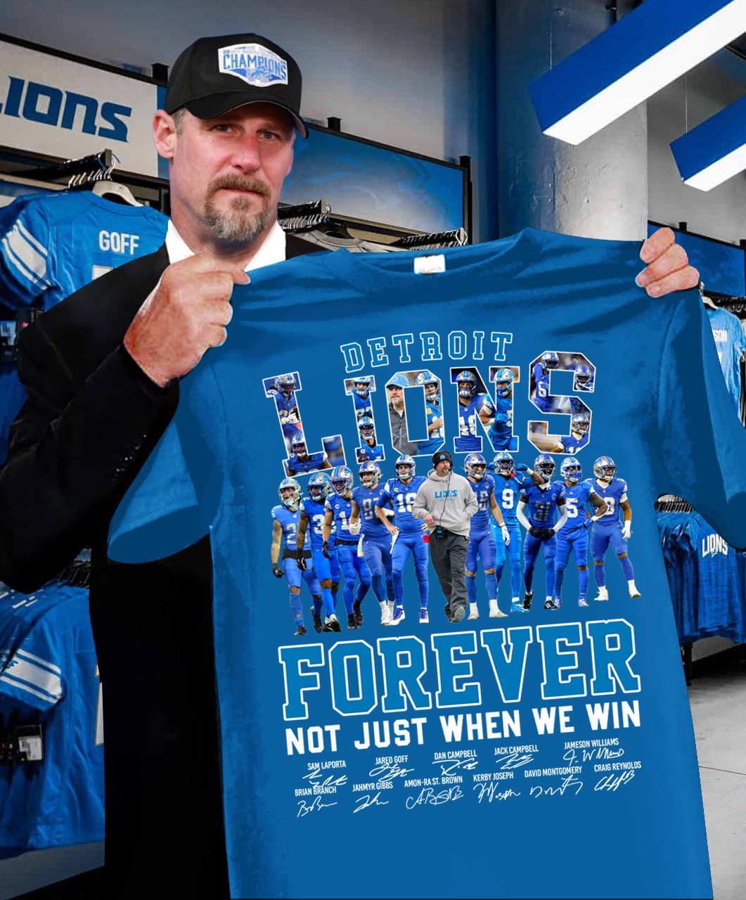 Detroit Lions Forever Not Just When We Win Shirt Supper Detroit Lions Football Team Fan Merch-1