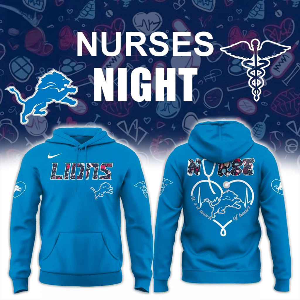 Detroit Lions Nurses Night Hoodie Detroit Lions Merch Football Themed Gifts-1