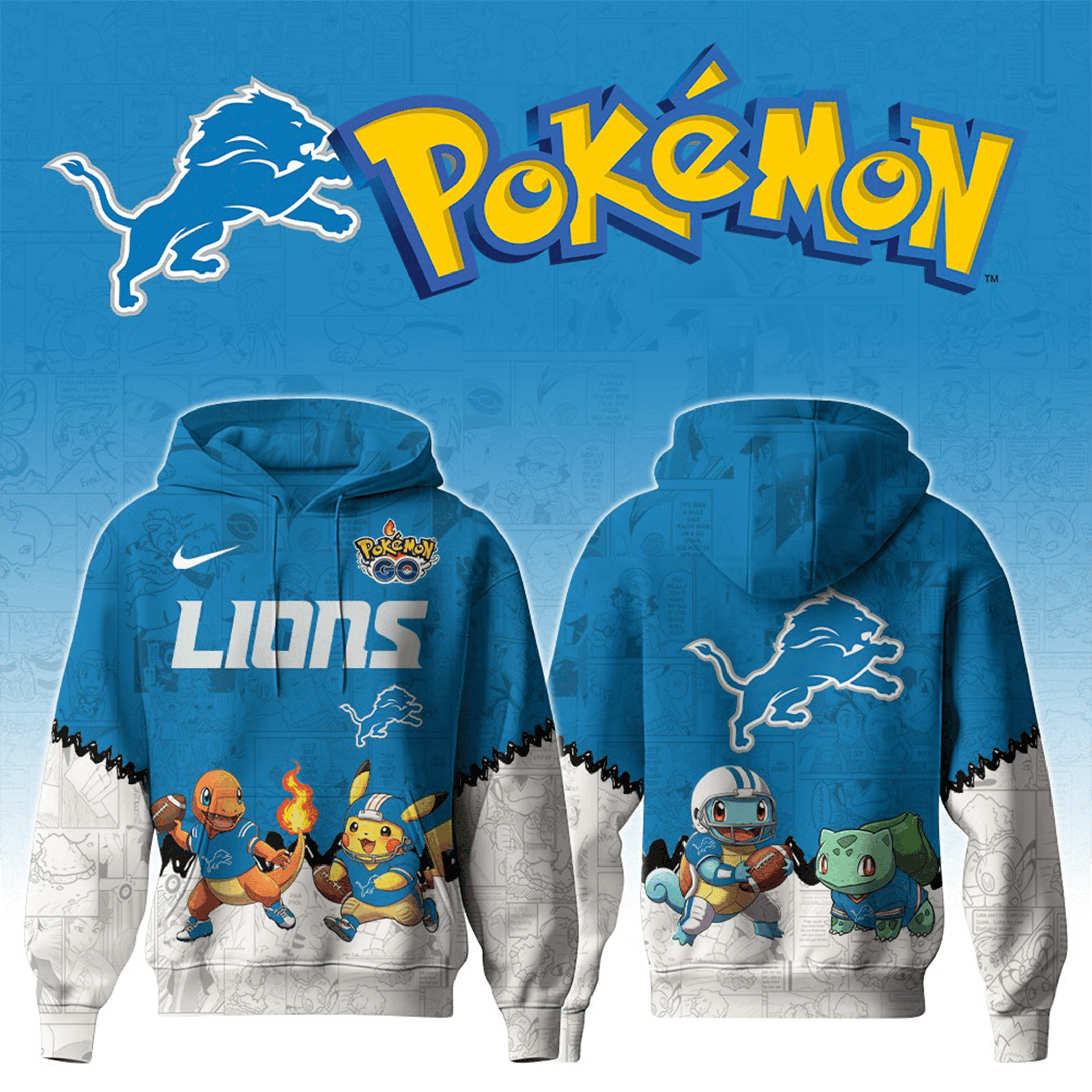 Detroit Lions X Pokemon Hoodie Special Pokemon Limited Edition Hoodie Lions Fans Gifts-1 Detroit Lions X Pokemon Hoodie Special Pokemon Limited Edition Hoodie Lions Fans Gifts-1