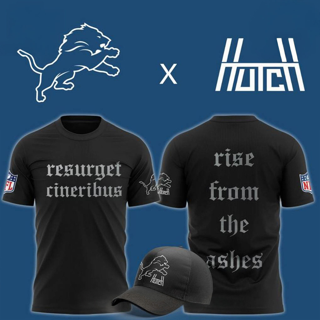 Detroit Lions x Aidan Hutchinson Black House of Hutch Resurget Cineribus Shirt Gift For Dad-1