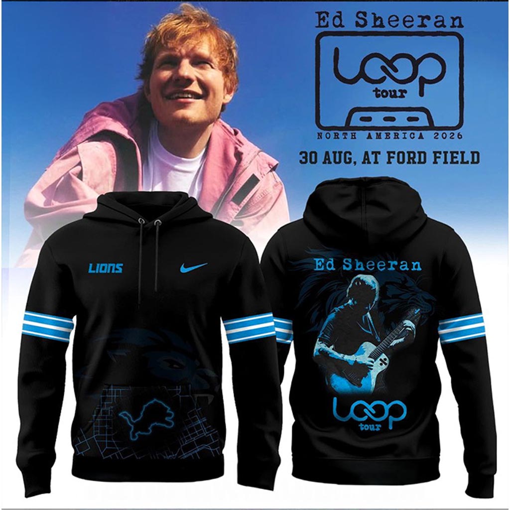 Detroit Lions x Ed Sheeran LOOP Tour 2026 Hoodie Detroit Lions Merch Gift For Fans-1