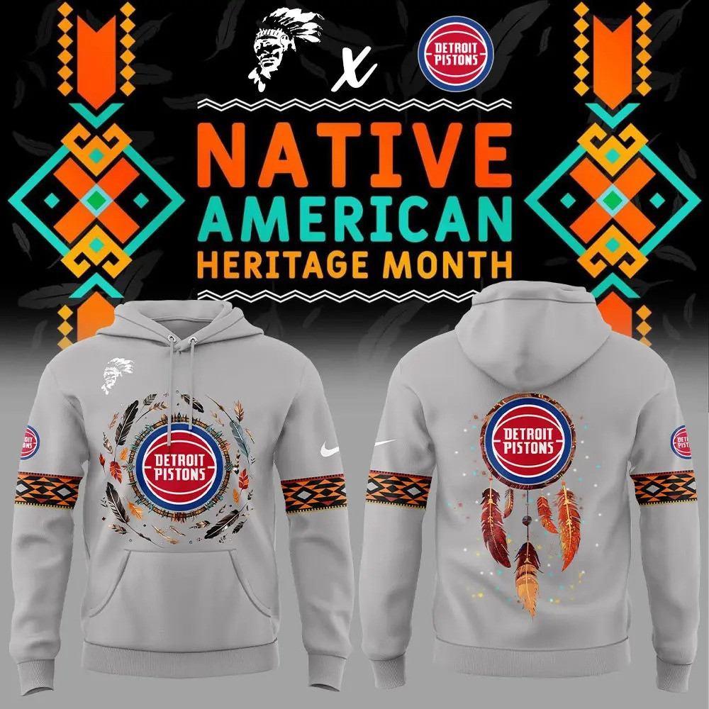 Detroit Pistons Native American Heritage Month Hoodie Detroit Pistons Fan Merch Gift Ideas-1