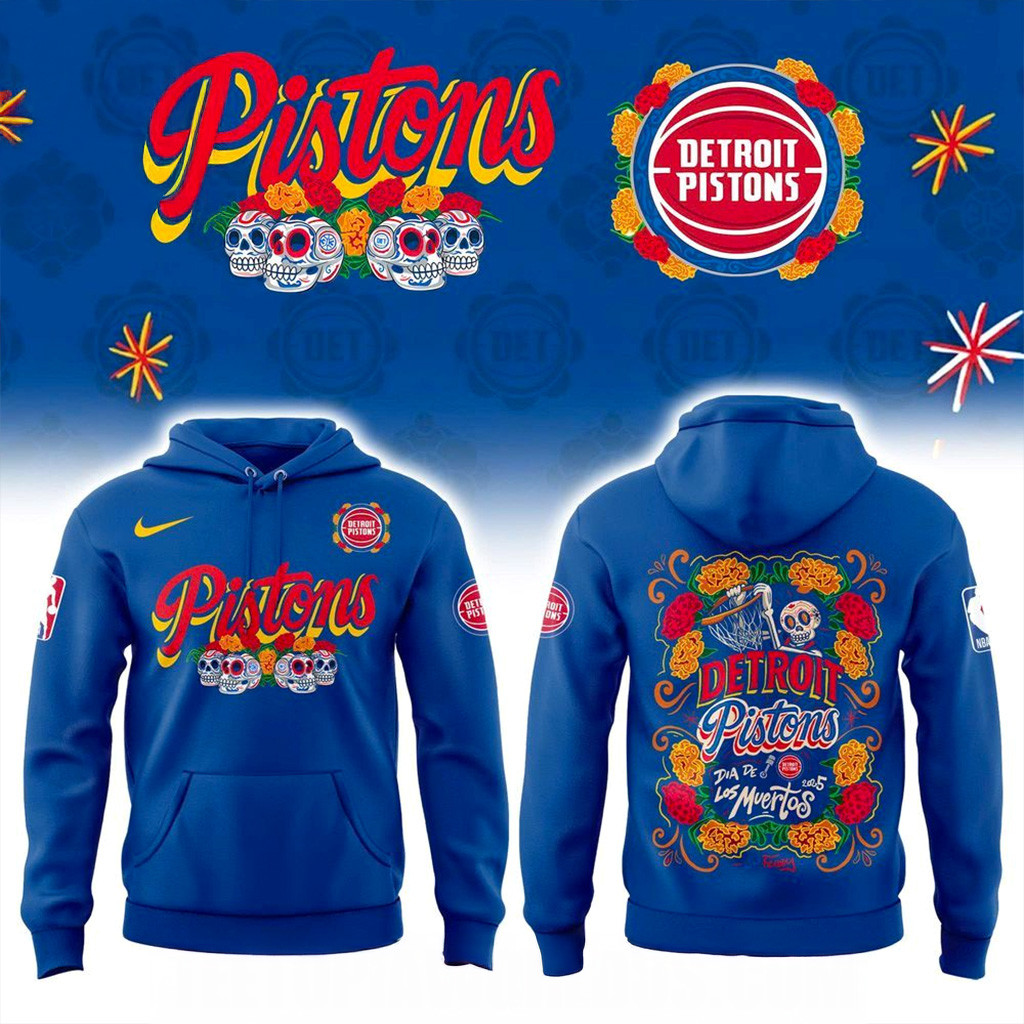 Detroit Pistons x Dia De Los Muertos 2025 Hoodie Pistons Merch Dad Christmas Gifts-1