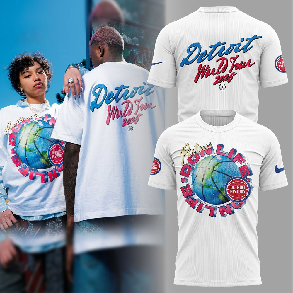Detroit Pistons x Don Life Collaboration T-Shirt 2025 Merch Apparel Gifts For Fans-1