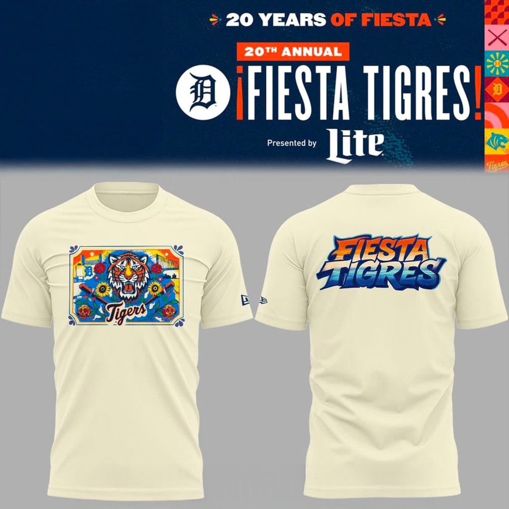 Detroit Tigers 20th Anniversary Fiesta Tigres T-Shirt Detroit Tigers Merch Gift For Her-1