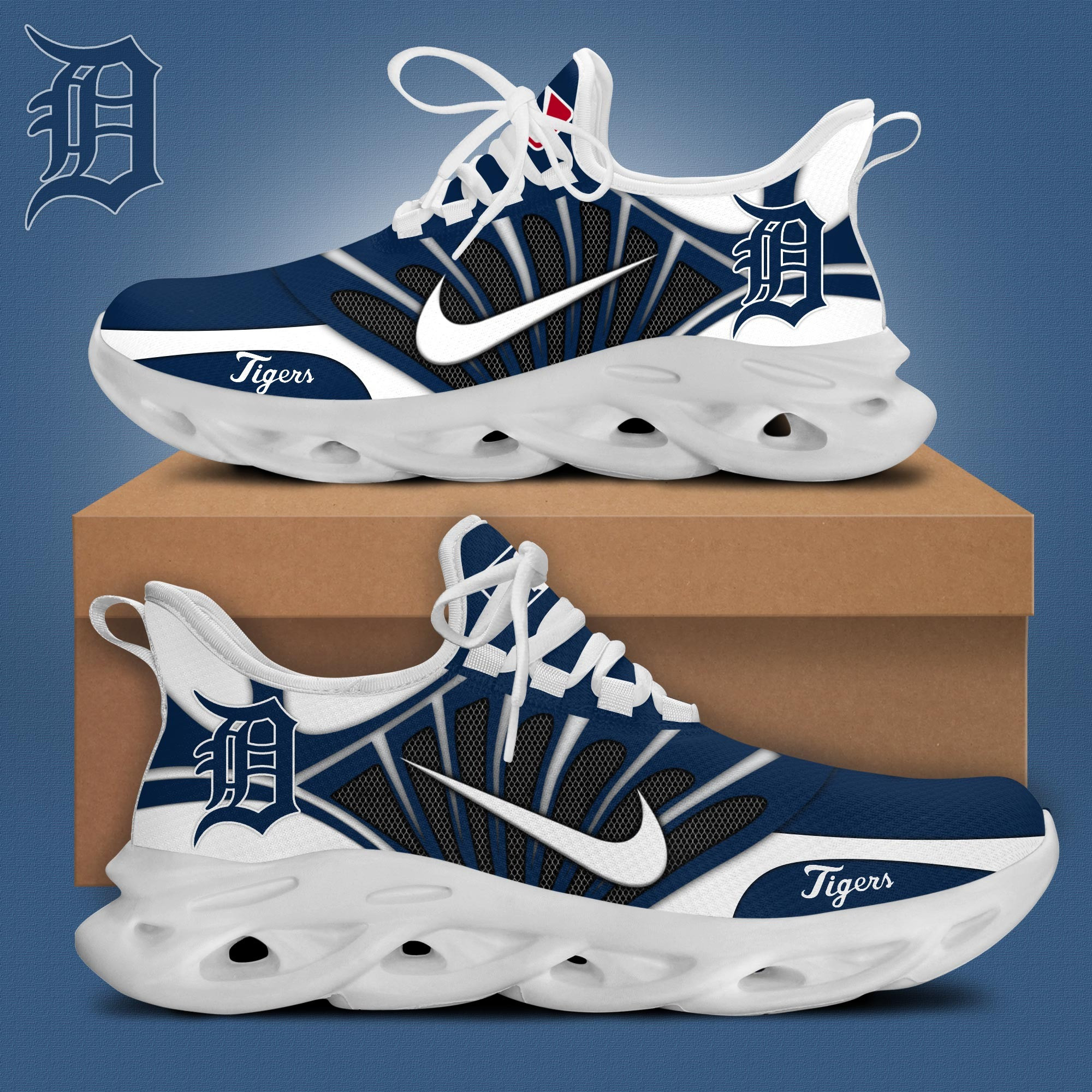 Detroit Tigers Clunky Sneakers Shoes MLB Merchandise Best Gifts For Fans For Him-1